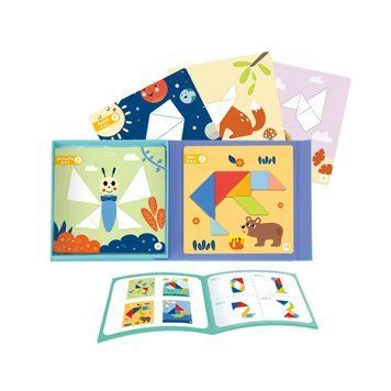 Дерев'яна розвиваюча головоломка танграм магнітний Tooky Toy TF642 фото