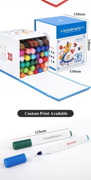 Миючі маркери Mobee 12 кольорів P605/12 фото