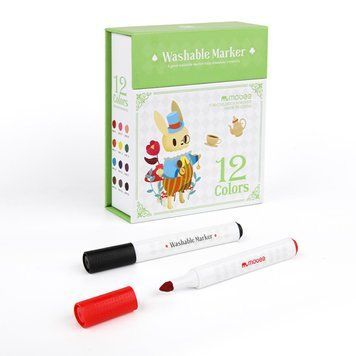 Миючі маркери Mobee 12 кольорів P605/12 фото