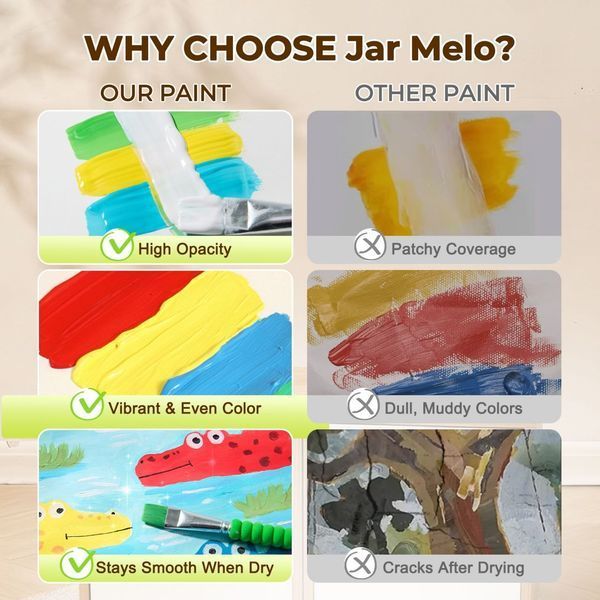 Творчій набір фарб Squeezy на водній основі 8 кольорів Jar Melo JA99483 фото