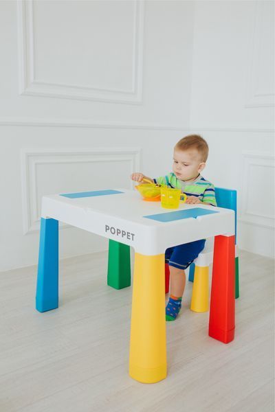 Дитячий багатофункціональний столик POPPET "Колор Блу 5 в 1" та стілець PP-002B фото