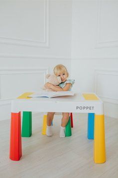 Дитячий багатофункціональний столик POPPET "Колор Йеллоу 5 в 1" та стілець PP-002Y фото