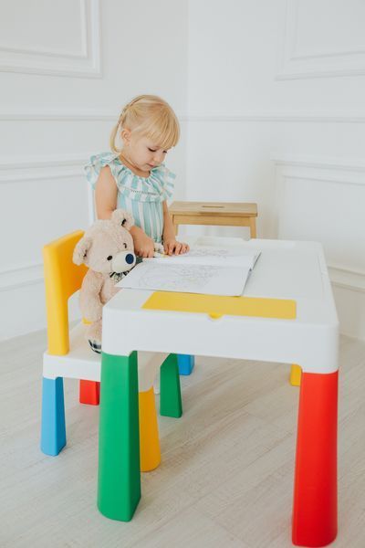 Дитячий багатофункціональний столик POPPET "Колор Йеллоу 5 в 1" та стілець PP-002Y фото