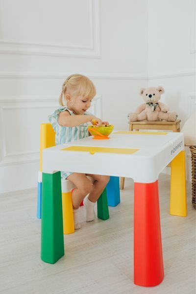 Дитячий багатофункціональний столик POPPET "Колор Йеллоу 5 в 1" та стілець PP-002Y фото