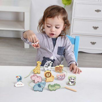 Дерев&rsquo;яна шнурівка "Зоопарк" Tooky Toy TJ003 фото