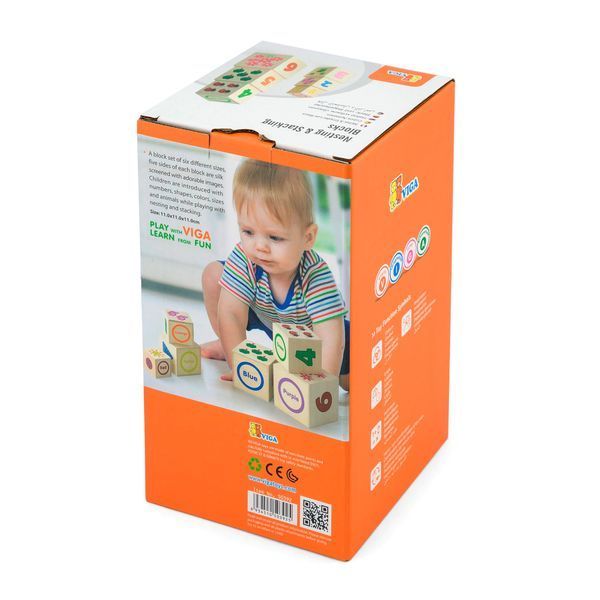 Дерев'яні кубики Viga Toys Башта з цифрами (50392) 50392 фото